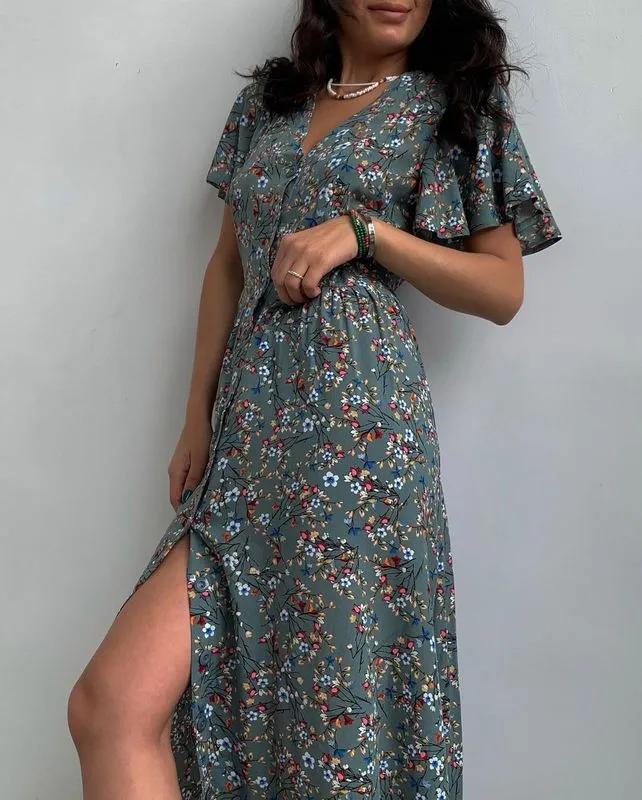 Dres de verão estampa de flor de-deco