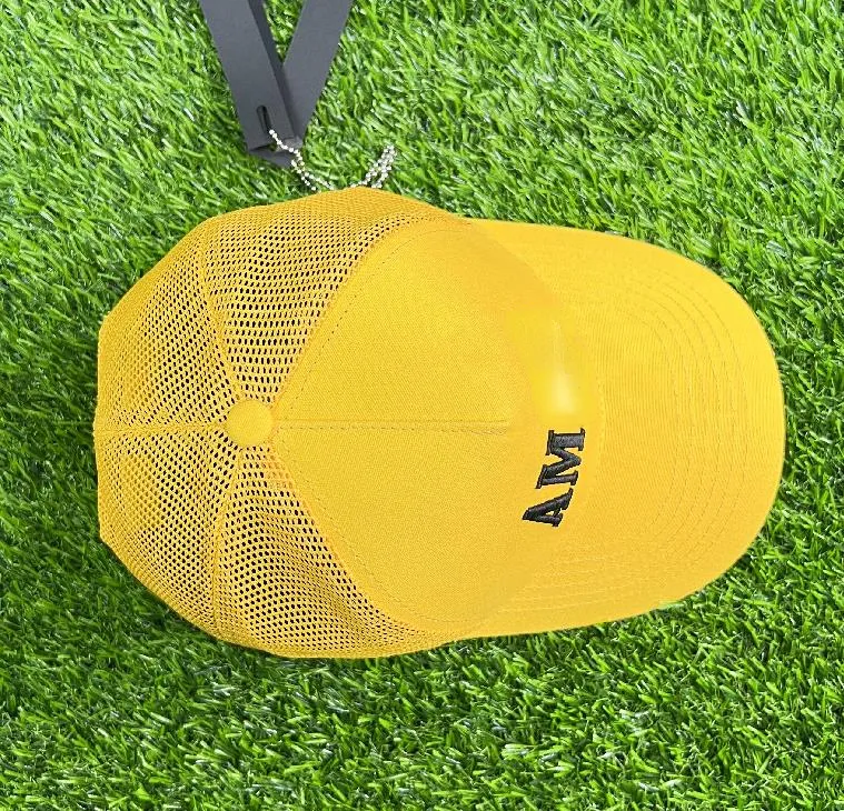 새로운 디자이너 볼 캡 트럭 모자 패션 자수 편지 고품질 야구 모자 노란색
