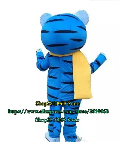 Mascote boneca traje novo adulto azul tigre mascote traje dos desenhos animados anime fantasia festa de halloween presente de aniversário de Natal 1249