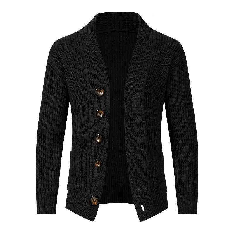 2022 hommes automne nouveaux hommes décontracté manches longues épais à la mode mince simple boutonnage gilet pull L220801