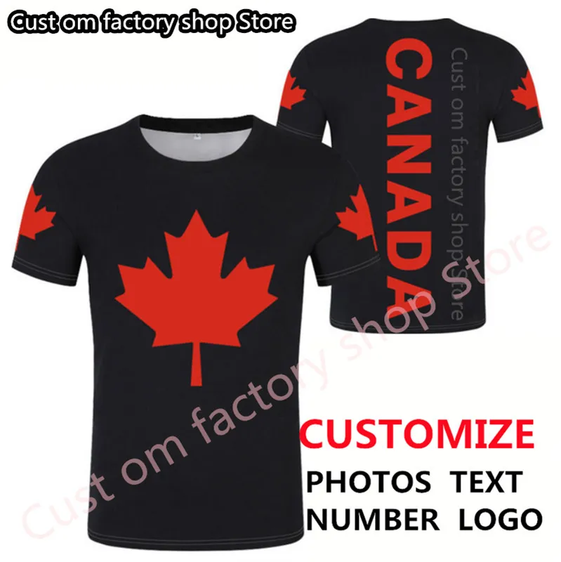 Canadá camiseta DIY Número de nome personalizado grátis pode camiseta country nação bandeira CA Black College Print P O Roupas francesas 220616