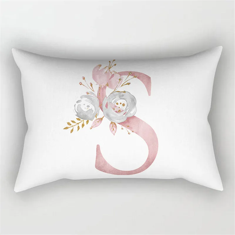 Kuddefodral Pink Letter Cushion Cover 30x50 Polyester Pillow Case SOFA CUDIONS DECORATIVE KLOTTKUDKOMER HEM DECORATION KULDKOCOVER 220623