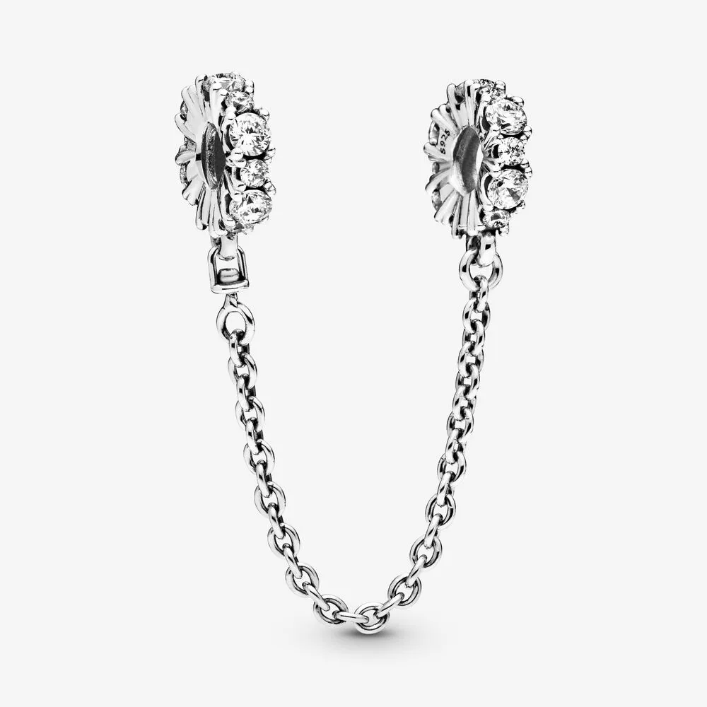 925 Siver Koraliki Charki dla Pandora Charm Branselets Designer dla kobiet Lśniące miłosne łańcuch bezpieczeństwa