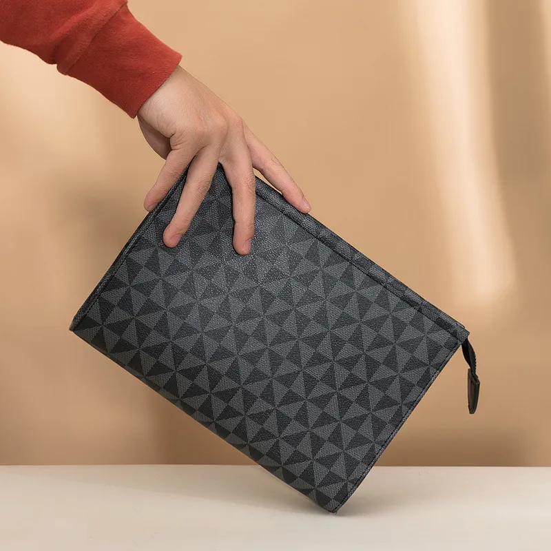 Vendita all'ingrosso delle popolari borse da polso in pelle stampata di quest'anno tendenza di strada Portafoglio scozzese Portafoglio Joker cross business pochette Borsa in pelle a contrasto moda