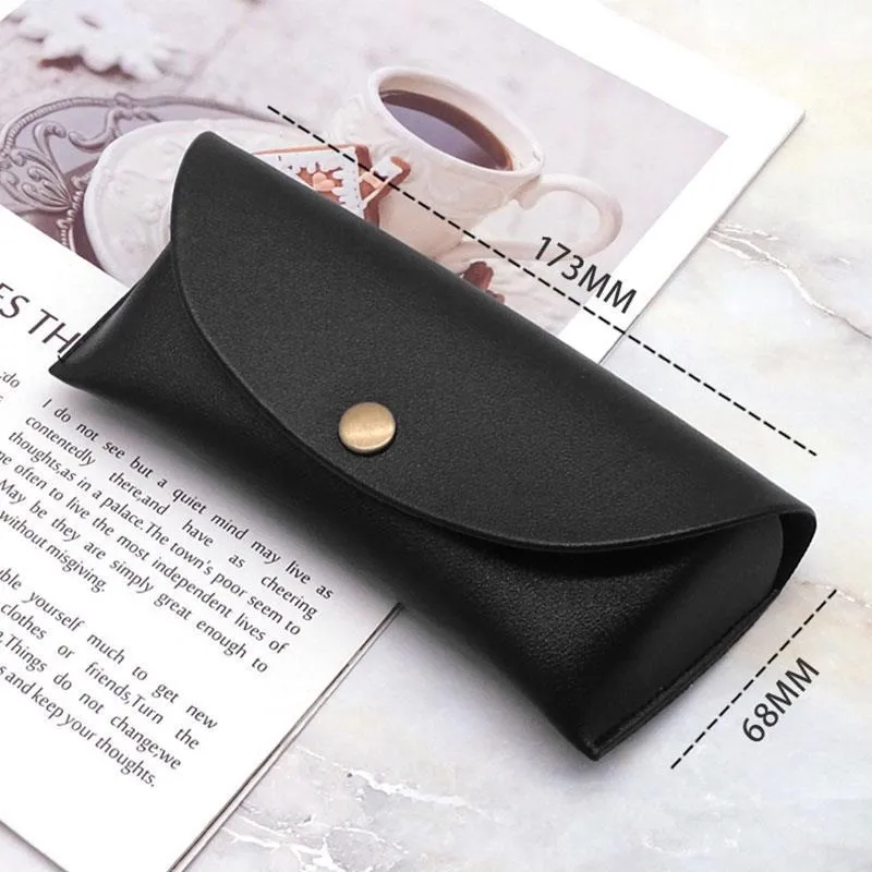 est PU Leather Eye Glasses Cases Solid Color Reading Box Protector Pouch Bag Womens Eyeglasses Eyewear Case 220812