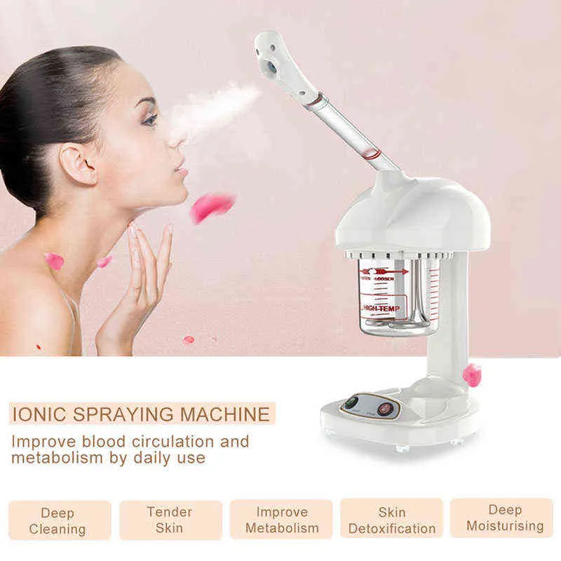 Macchina spruzzatura ionica, vaporizzatore viso avanzato la cura della pelle con vapore all'ozono saloni spa e pulizia idratante da casa a viso 220505