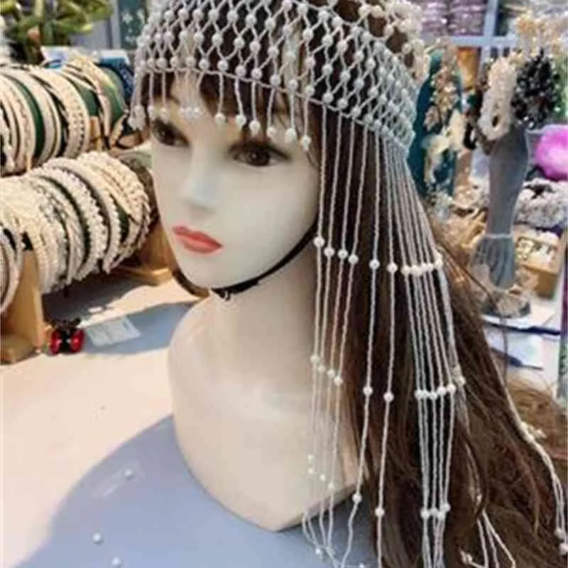 Accessoires de cheveux perles Bande de cheveux Bridal MAINMAGE COURCE COURCED FREED FREEAD CHEAPIED CHEAD FEMMES LUXE CAP CAP CAP BAND DE COUPE