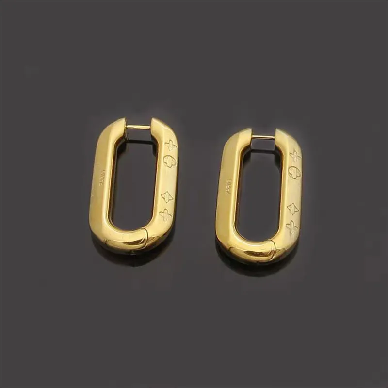 2022 Nieuwe 18K Vergulde Hoop Earring Merk Klassieke V Brief Oorbel Designer Voor Vrouwen 316L Rvs Sieraden gift205h