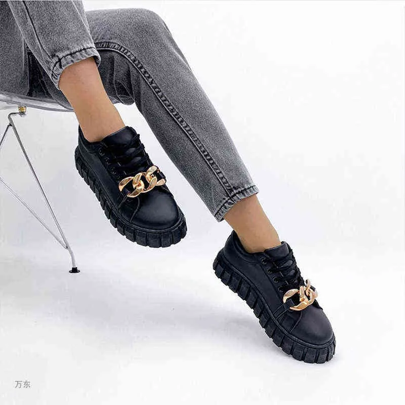 Big Size Women Shoes Flats Oxford Female 2022 Spring Autumn Metal White Platform Loafers Ladies Casual Canvas Shoes Sneakers Y220608