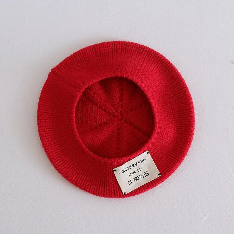 Berets ins wersja koreańska beret hat letters liteted wełniane kobiety kobiety jesienne zima dzika malarz netto czerwone paleniska