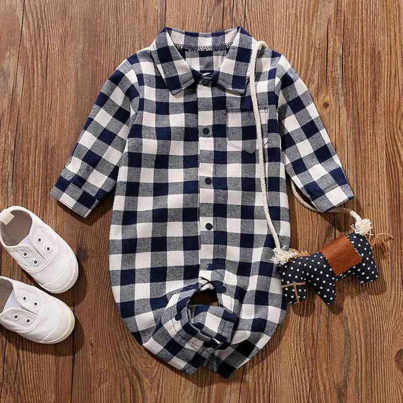 Plaid bébé barboteuses 2021 vêtements pour nouveau-né combinaison salopette pour enfants bébé garçons fille vêtements chenilles pour enfants G220510