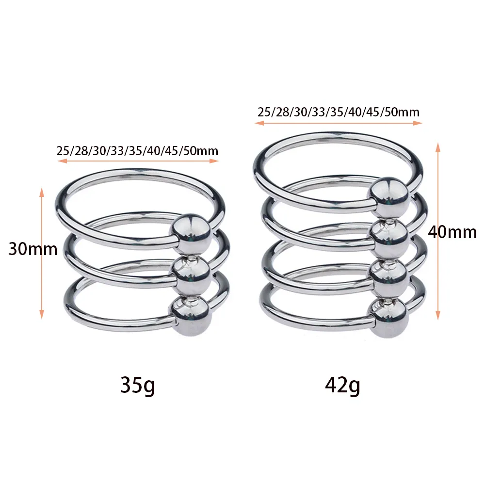 3/4 Metal Cock Ring Penis Erection sexy Toys For Men Delay Ejaculation Cockring Rings Locker Scrotum Sleeve Intimate Goods