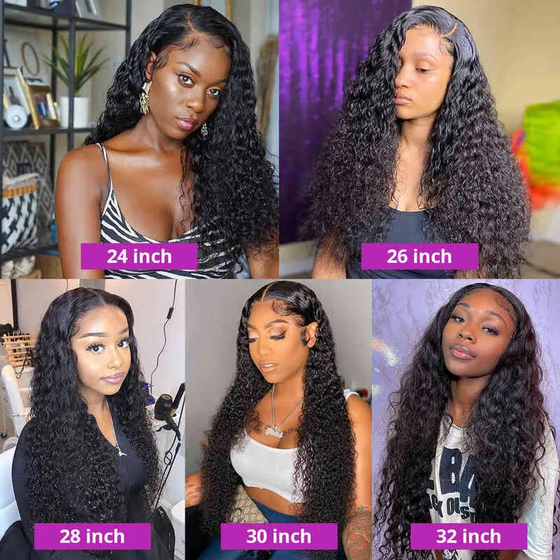 Nxy Hair Wigs 13x4 Loose Deep Wave Frontal Water 360 Full Lace Pre Plucked Wet and Wavy Hd 13x6 Curly Front Human 220609