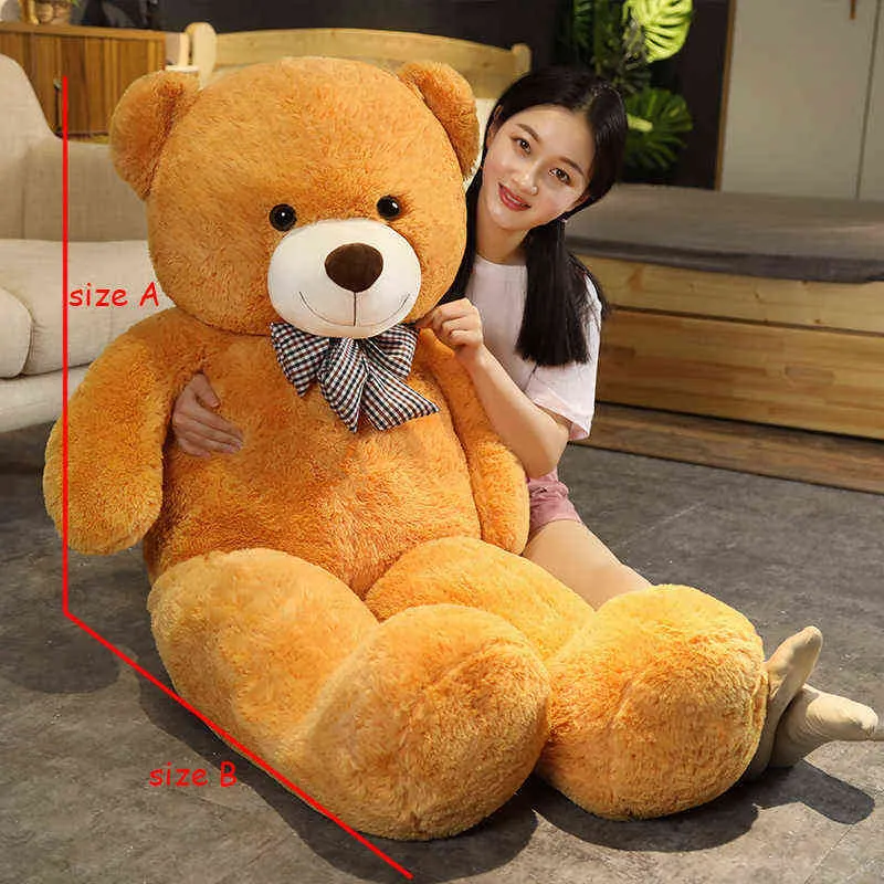 Ny stil CM Giant Size Classic Teddy Bear Plush Toy Vacker fylld mjuk amerikansk kudde för flickor Alla hjärtans gåva J220704