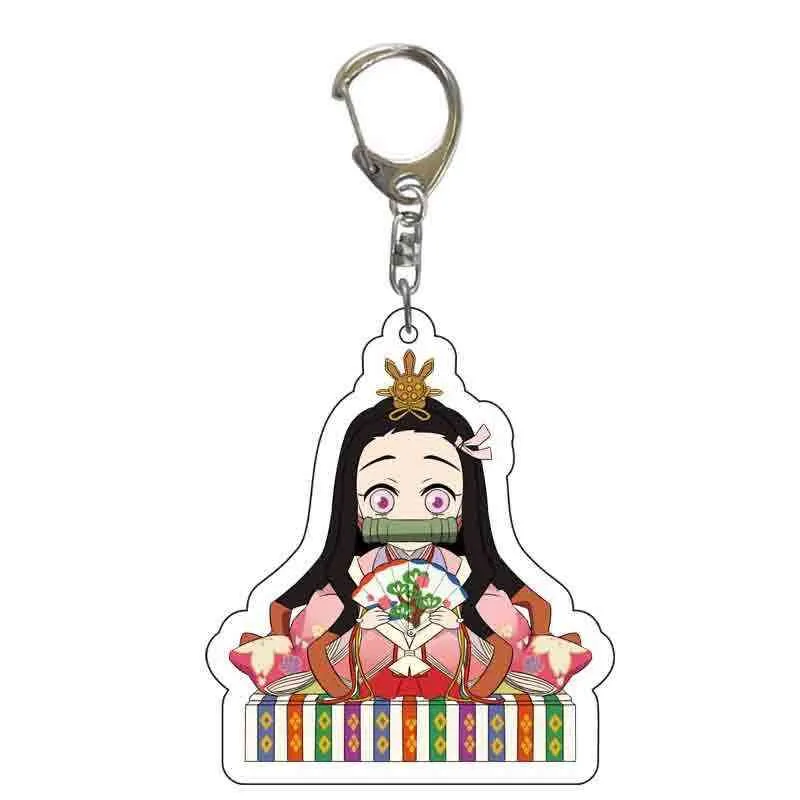 / Demon Keychain Anime Kimetsu no yaiba kamado tanjirou acrylique figure pendentif keyring bijoux en gros aa2203185682814