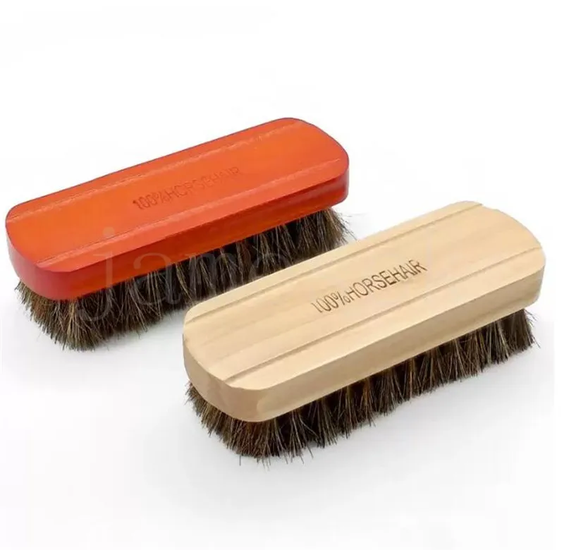 Brosse à chaussures en crin vernis cuir naturel vrai crin de cheval outil de polissage doux polissage à l'huile nettoyage brosses de dépoussiérage de706