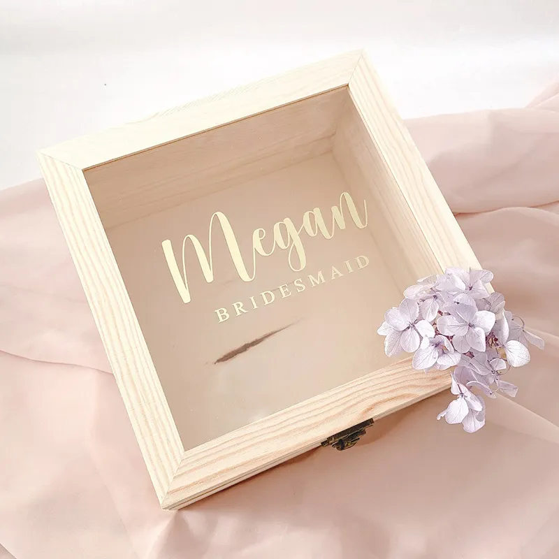 Personalisierte Luxus-Holz-Brautjungfer-Antrag, individuelle Hochzeit mit Namen, Geburtstagsgeschenk, Weihnachtsbox 220707