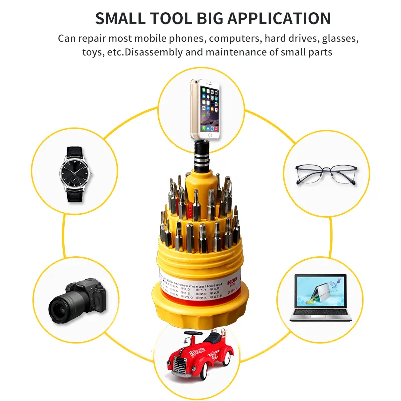 Handverktyg SCREWRIVER Kit Small Mini Combination Universal Set Demonterbart Antiskidhandtag Multifunktionsreparation