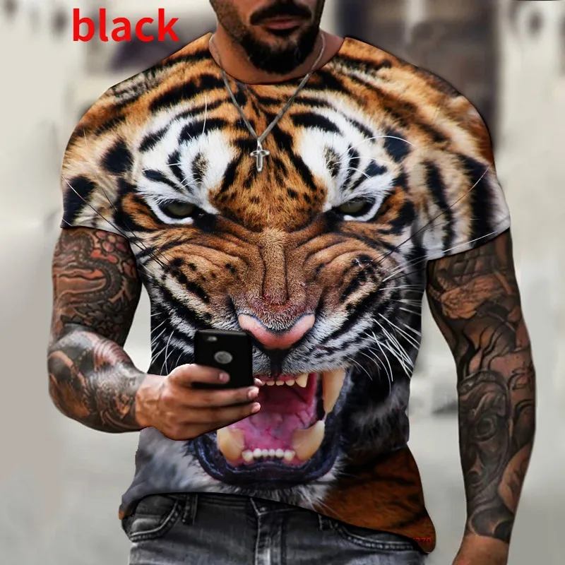 Mężczyźni/kobiety Summer Moda 3d Tiger Tiger T-koszule Osobowość fajna koszulka graficzna koszulka unisex krótkie rękaw