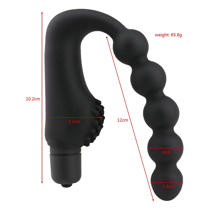 Silicone 10 Speeds Anal Plug Prostate Massager Vibrator Butt Plugs 5 Beads Sex Toys for Woman Men Adult Product Sex Shop Sexo 220812