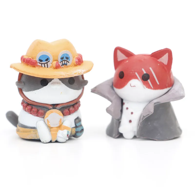 Set Cat Cos Tony Chopper Portgas D Ace Trafalgar Law Cake Decoración PVC Modelo Figura Juguetes 220815