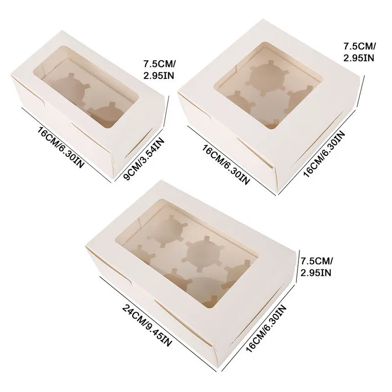 10/15 pièces boîtes à cupcakes transparentes avec plateau amovible pour 2/4/6 tasses accessoires d'emballage de cuisine alimentaire de noël 220427