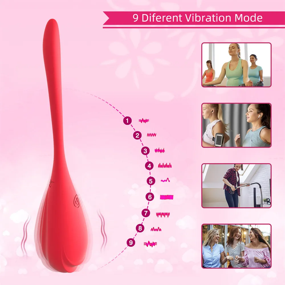 Dildo App Vibrator för kvinnor Trådlös fjärrkontroll Sexiga leksaker Clitoris Massage G-Spot Stimulation 9 Lägen som vibrerar kvinnlig onanator