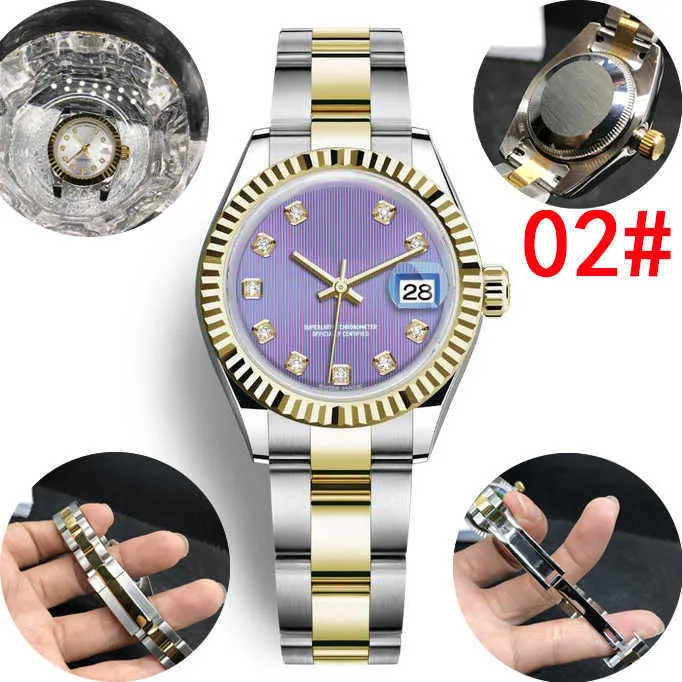 Montre femme 26mm bracelet en or rose montres automatiques mécaniques barre verticale texturée montre habillée pour femme entièrement en acier inoxydable wate277c