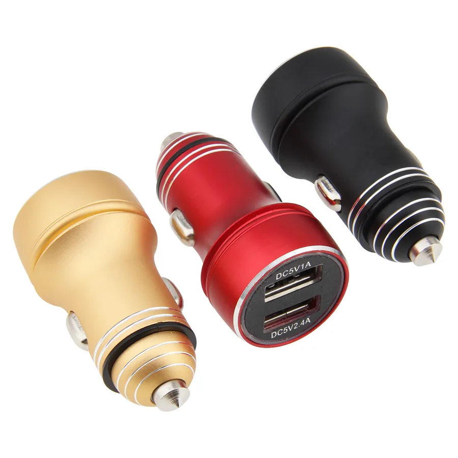 2 USB Ports Car Charger 5V 1A 2.4A Fast Charge Cigarette Lighter 12V/24V Universal Auto Power Adapter For Xiaomi Samsung