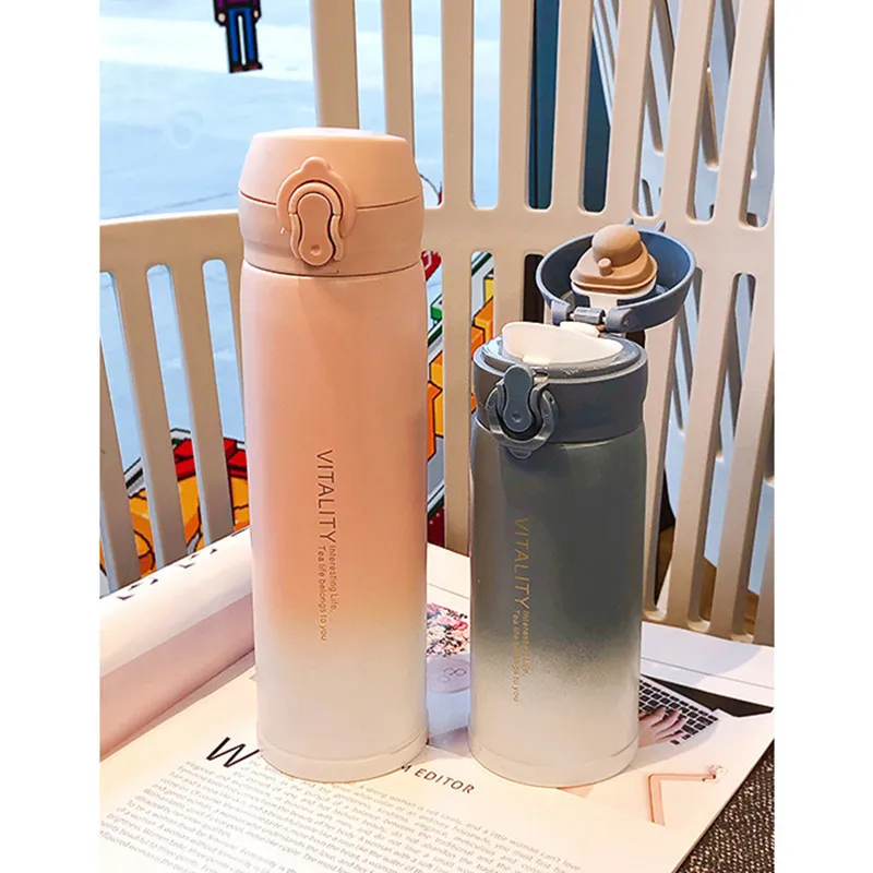 Creative 350ml 500ml Stainless Steel Vacuum Flask Coffee Tea Thermos Mug Travel Drink Bottle Thermocup For Gifts 220617