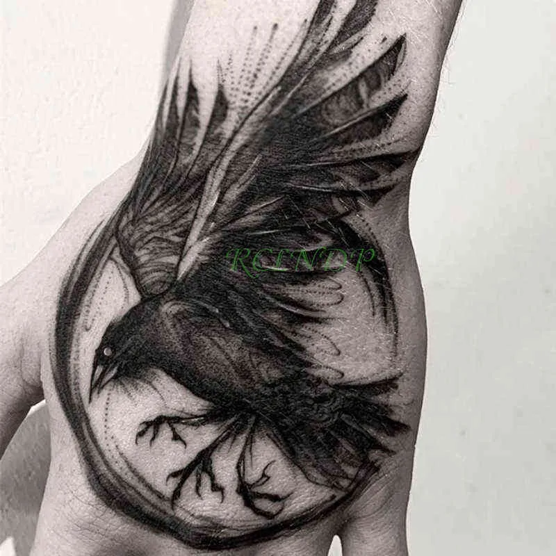 NXY Geçici Dövme Su Geçirmez Sticker Kartal Crow Gotik Göz Sahte Tatto Flaş Dövme El Arka Kol Sanat S Boyun Kadın Erkek 0330