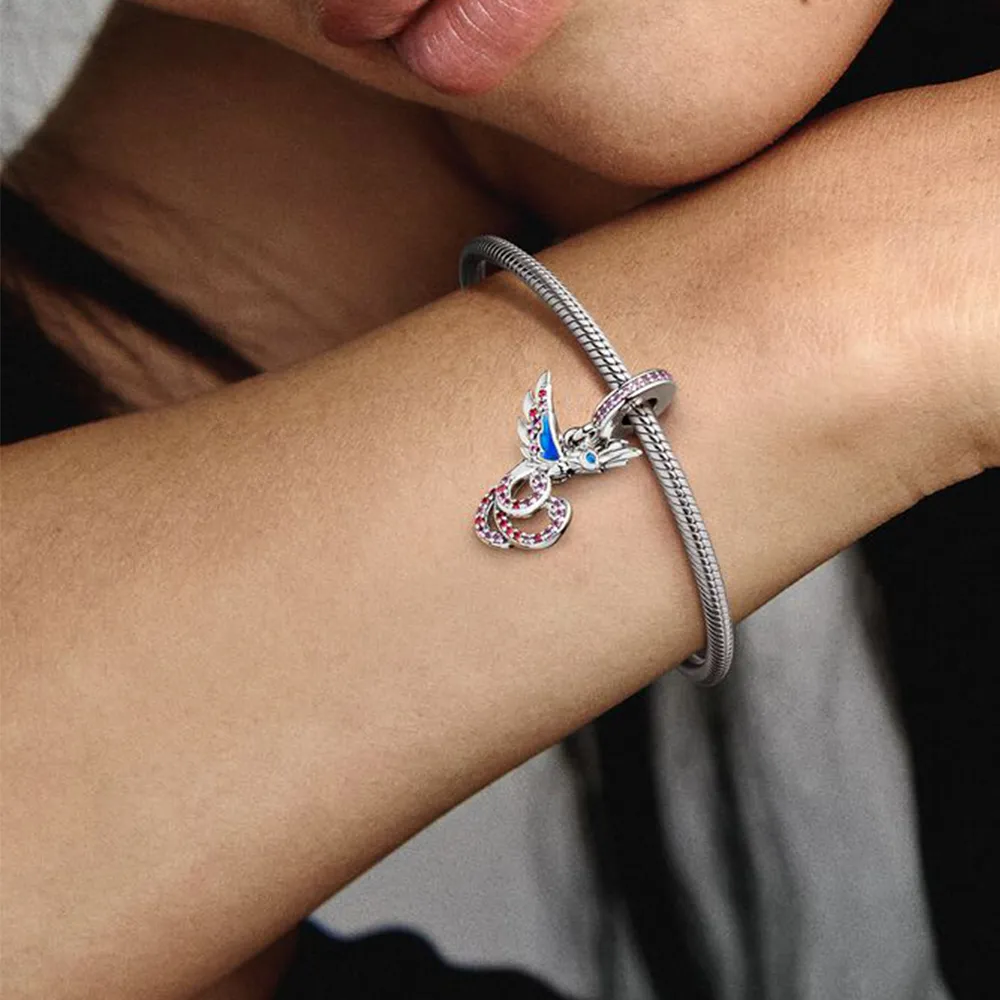 Fit charms 925 bracelet Bead Original box logo Yin Yang Sparkling Phoenix European charm jewelry5078105