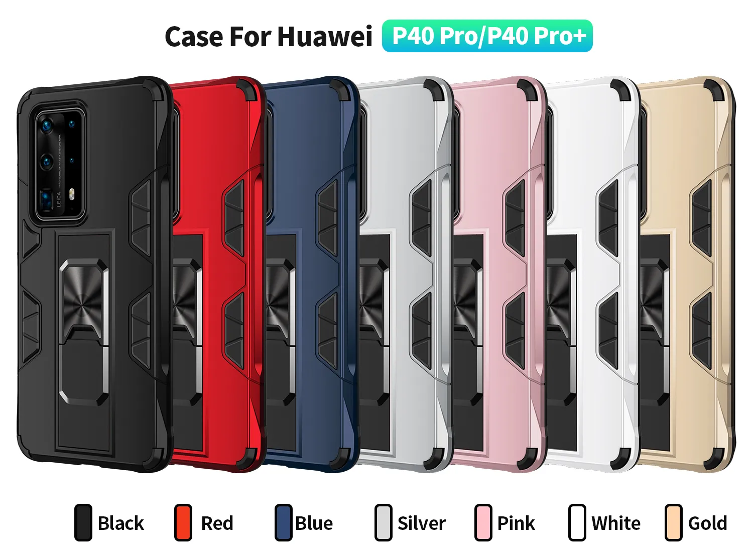 Capas para Huawei P40 Pro CHOQUE à prova de choque Suporte de carro magnético anel de volta para Huawei Y5 Y6 2019 p Smart 2020 Honra 10 Lite 8A 8S 9A