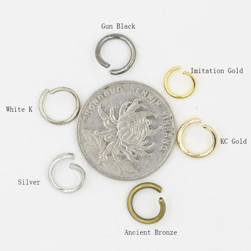 C Open Jump Rings Кольца для ключей кольца для браслета для серьги DIY DIY Craft Jewelry сделайте выводы с несколькими размерами белые k