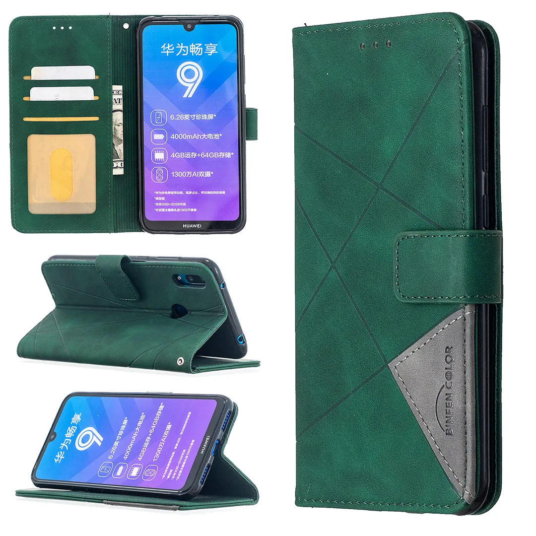 Lederen Wallte Cases voor Huawei P Smart 2021/2019 P40 Lite E Honour 8A 8S 9A 9S 9X Lite 10 Lite Diamond Stitching Case Cover
