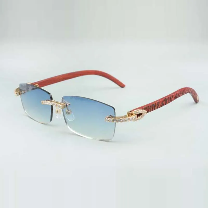 lunettes de soleil sans fin Diamond Buffs 3524012 avec branches en bois de tigre et objectif 56 mm268c