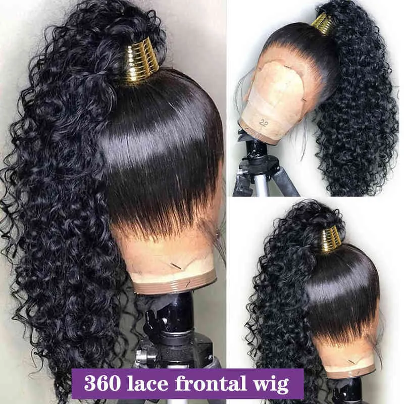 NXY Hair Wigs 13x4 Água Frontal de onda profunda solta 360 renda cheia pré -arrancada molhada e ondulada HD 13x6 Curly Front Human 220609