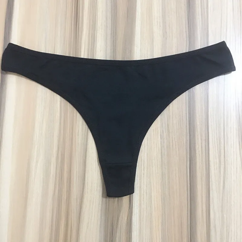 Ladies Cotton Thong Panties Sexy Women G String Tangas Mujer Woman Underwear Lingerie Femme Underpants Solid Panty XXL 220425