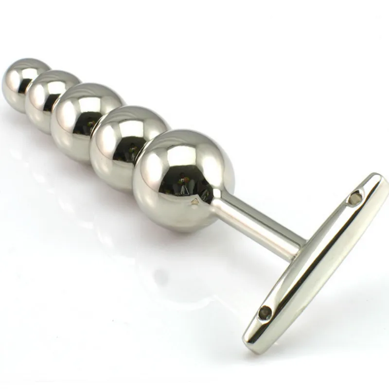 Heseks Stainless Steel Anal Beads Prostate Massage 5 Metal Balls Anus Butt Plug sexy Toys for Men & Women Gay