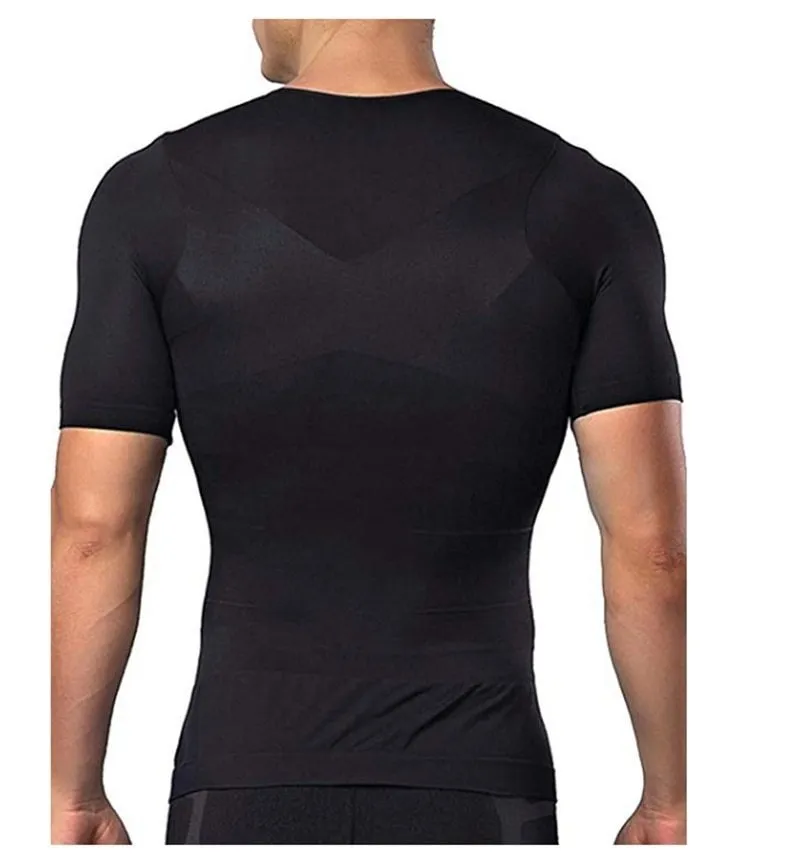 Мужское тело тонизирование футболка для корпуса корректирующей позы для рубашки для похудения живота живот Жир сжигание корсет 220526