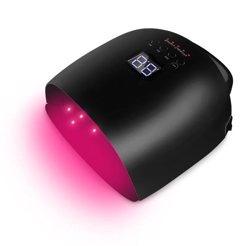 86w Rechargeable Cordless Sun UV LED Lamp Nail dryer For Curing All Gels 52 LEDs Dryer Lamp Polish Light with LCD Timer Sensor 220628