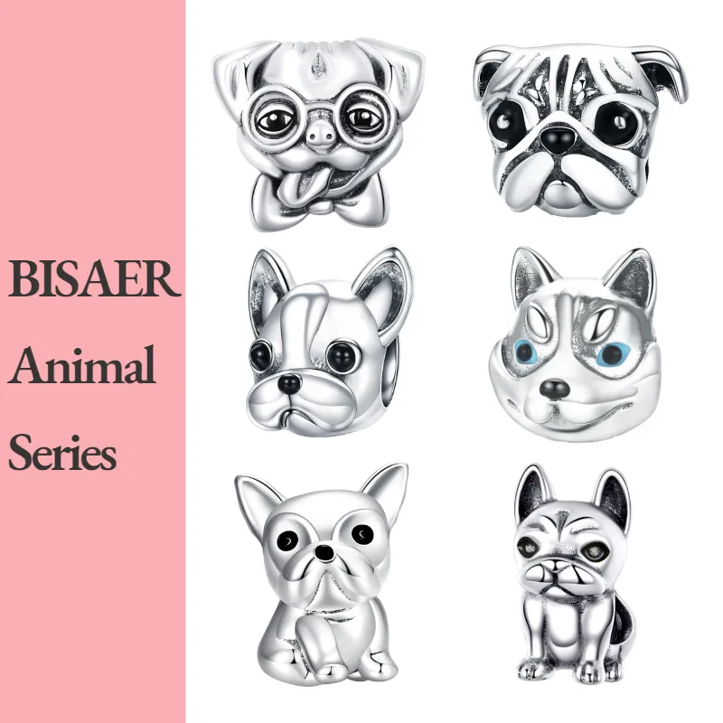 925 Sterling Silver A Dog 's Story Poodle Puppy French Bulldog Beads Charm Fit BISAER Charms Silver 925 Original Bracelet 220323J