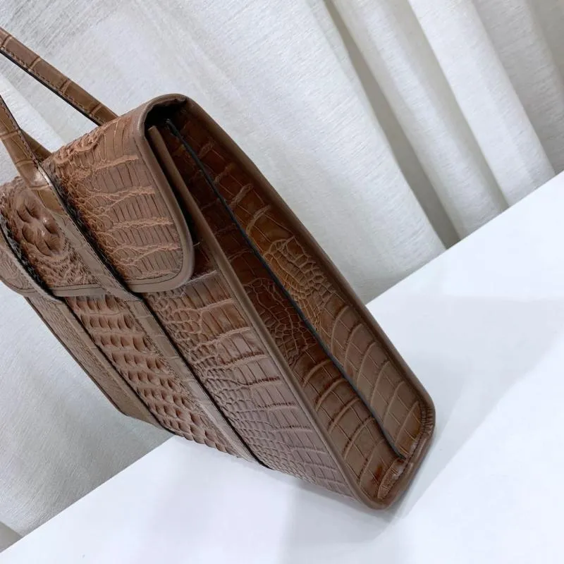 BROCKASS CROCODILE Mönster Läder Business Handbag High-klass Single Shoulder Messenger Bag Laptop Men's Briefis2070