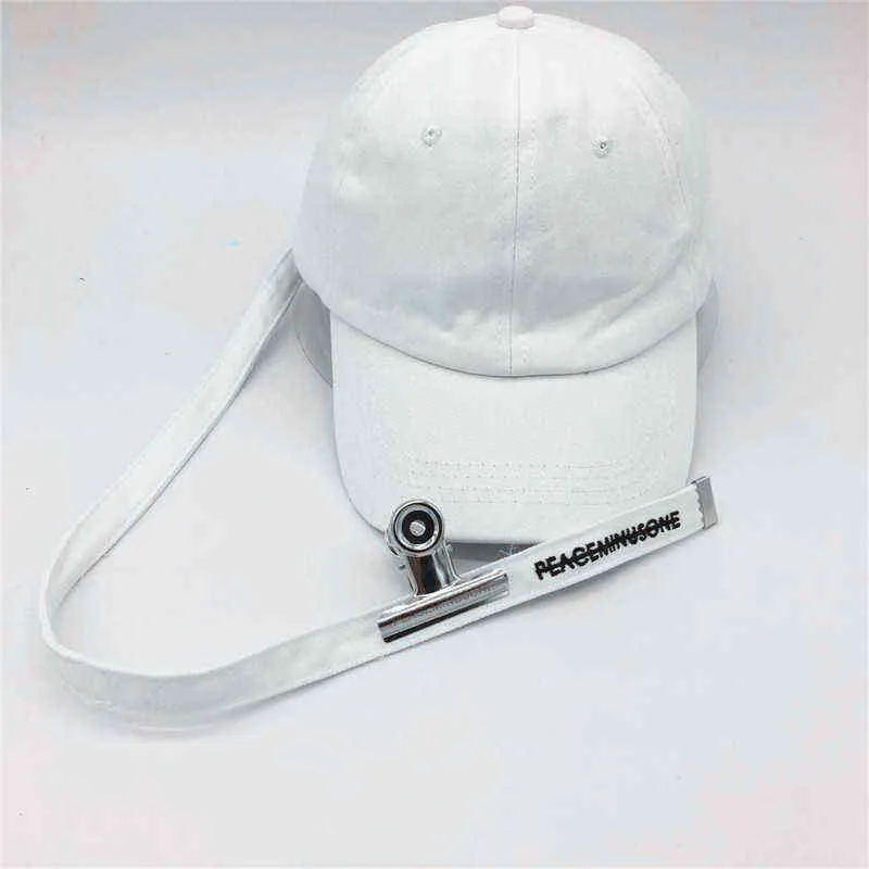Kpop g Dragon długie pasek baseball czapka haft haftowy Peaceminusone swobodny kapelusz g smoka modna czapka prezent urodzinowy dla mężczyzn kobiety t22210f