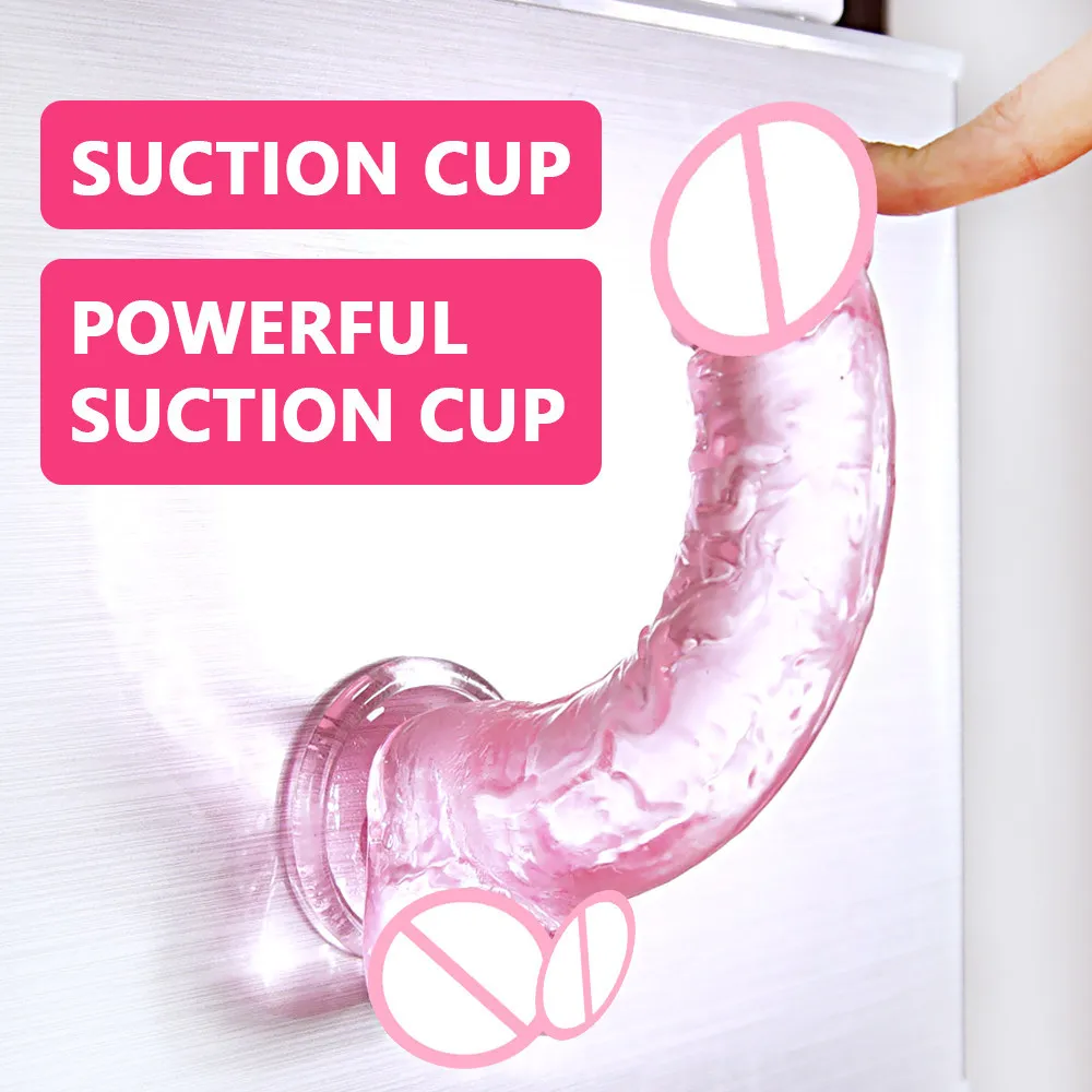 Mjuk silikon gelé penis med kuk vuxna leksaker sexig butik stor rumpa plugg för kvinna anal leksak realistisk enorm sugkopp dildo