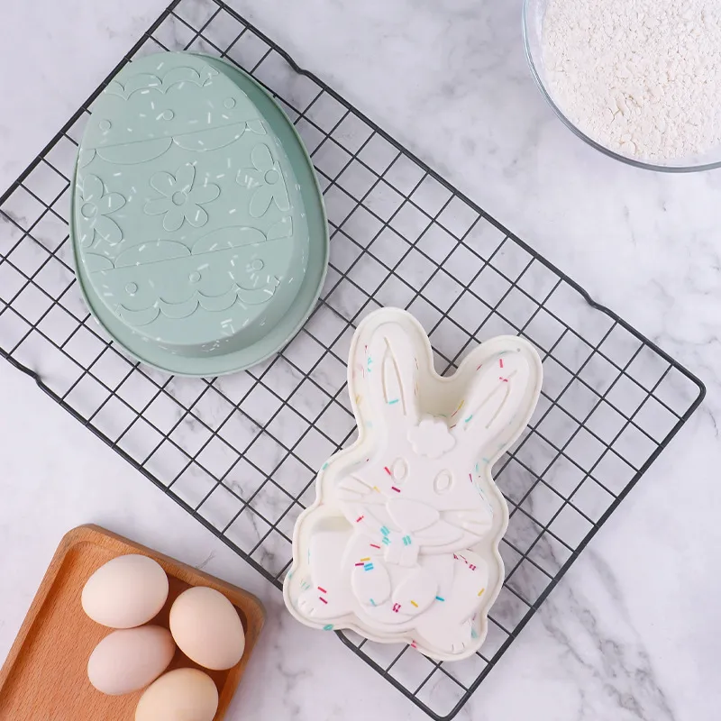 DIY Paskalya Tavşan Kek Silikon Kalıp Tatlı Puding Pişirme Kalıpları Reçine Pişirme Aletleri Pastalar İçin