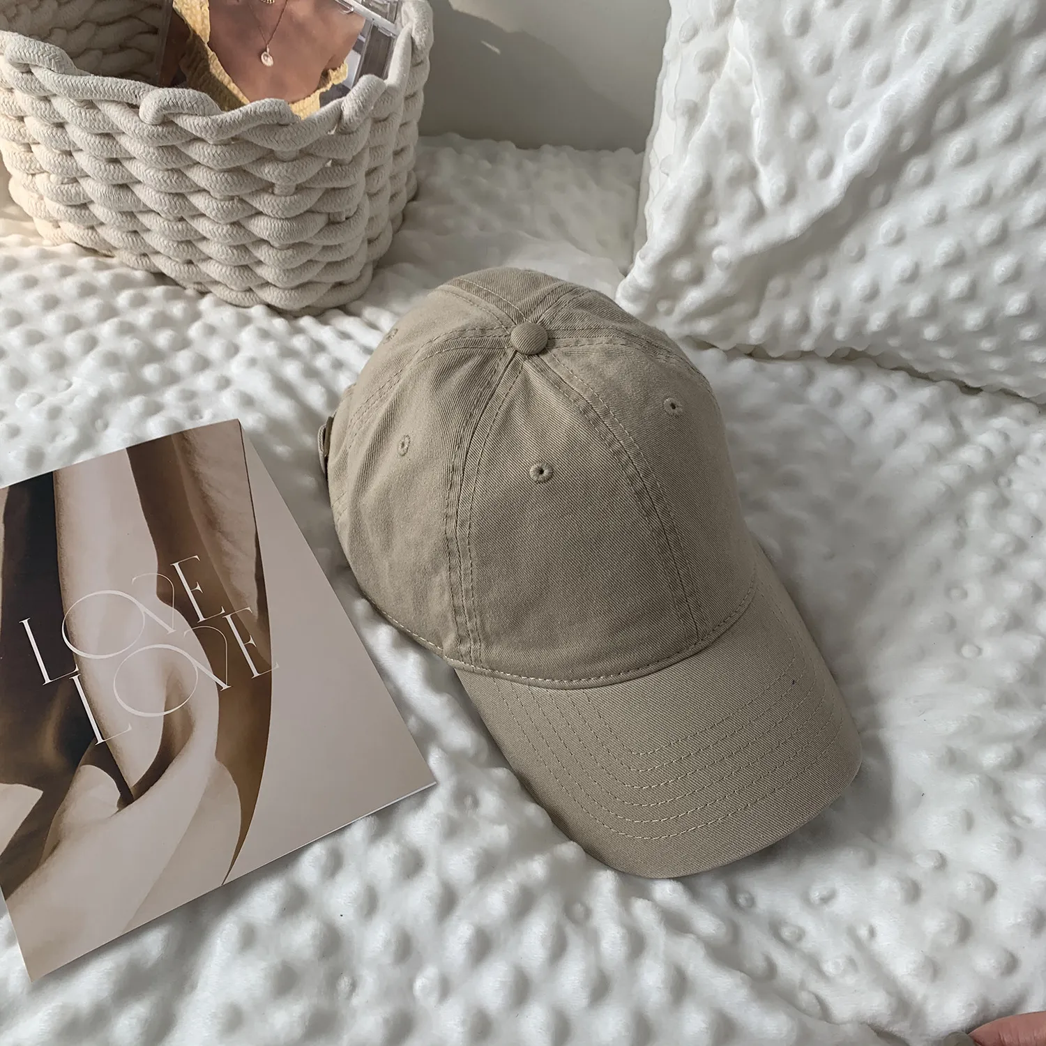 Casquette ardil com borda chapéu clássico versátil rei macio top cor plana tampa plana do rosto de mulher emagrecida no Instagram Moda de beisebol Caps
