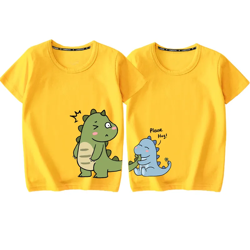 T-shirt da coppia con stampa di dinosauri Abbigliamento da abbinare alla famiglia Cotone morbido e confortevole a maniche corte Top Tee Abiti la famiglia 220531