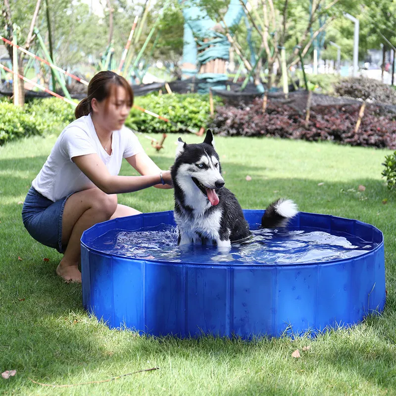 Foldbar hundpool Pet badkar badkar badkar utomhus inomhus hopfällbar badpool för hundkatter barn pool