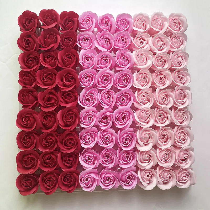 / set mélanger la couleur bricolage cadeaux créatifs savon rose tête de fleur pas de support de fleur décor de fête à la maison pour le mariage cadeau de saint valentin 220406